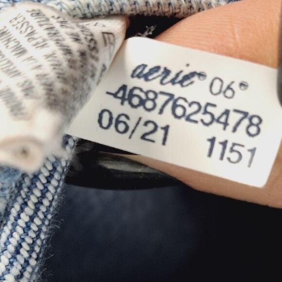 Aerie Werk & Play Denim Shortalls Embroidered Floral S Bib Overall Shorts Boho - Picture 8 of 11